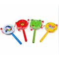 tambor de traqueteo colorido, juguete de madera para niños